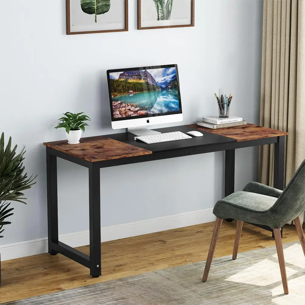 

Tribesigns Computer Desk, 55 inch Large Office Desk Computer Table Study Writing Desk for Home Office