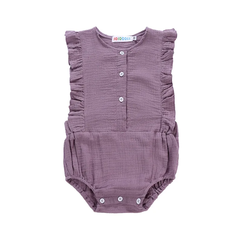 

2019 Cute soild Romper Baby Girls Clothes Jumpsuit Romper 0-24M Age Ifant Toddler Newborn Outfits Set Hot Sale 100% Cotton Infan