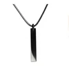 Wholesale Black Cuboid Obsidian Stone Pendant Necklace For Women Men Rope Chain Student Gift European Original Fashion Jewelry 1