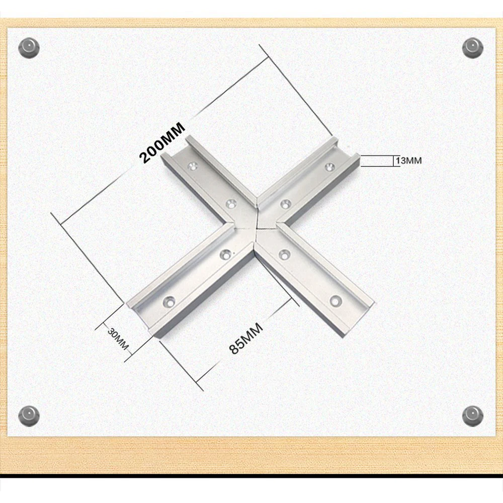 30 Type T-Track Aluminum Slot Miter Woodworking Tool Track Jig Fixture Intersection Chute for Electric Circular Saw Flip Table - Цвет: A 100mm 4PCS