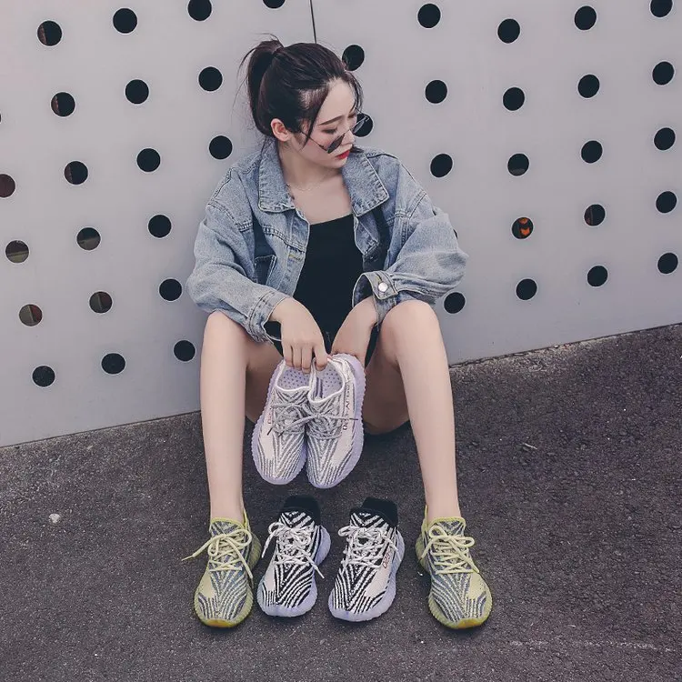 

Fly Woven Breathable Sports Running Shoes Dirty Stars Coconut Shoes Women's 2019 Autumn New Style Versatile WOMEN'S Shoes Fashio