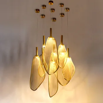 

LED Nordic Cicada Wings Golden LED Lamp LED Light.Pendant Lights.Pendant Lamp.Pendant light For Foyer Dinning Room