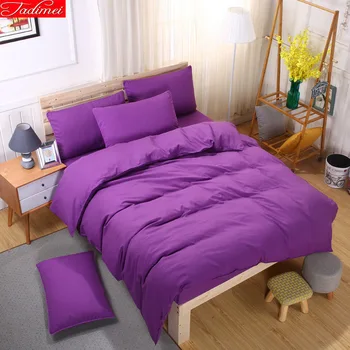 

1.5m 1.8m 2m Bed Sheet Child Student Kids Bedding Set 3/4pcs Bedlinens Pure Color Duvet Cover King Queen Double Size Bedclothes