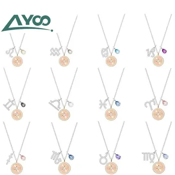 

AYOO high quality SWA1:1, fashion 12 constellation beautiful star pendant necklace necklace female jewelry gift