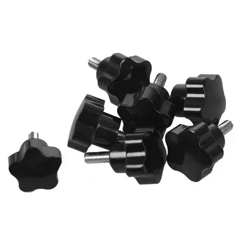 

M5 x 15mm Star Head Metal Screw Locks Knob Handle Grip 6 Pieces Black