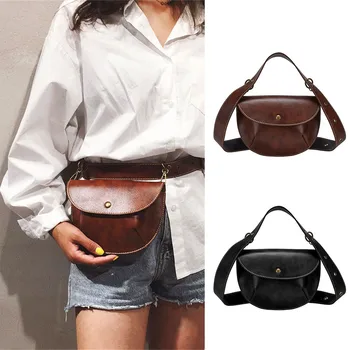 

Solid Color Crossbody Bags For Women Waist Pack Belt Bag Fanny Pack Leather Money Bag Fashion Waist Belt Bag Bolso Mujer #C3