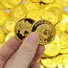 100 Pc BPA Free Plastic Pirate Gold Coins Gold Treasure Play Coins for Play Favor Party Supplies Pirate Party Treasure Hunt Game 1