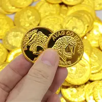 100 Pc BPA Free Plastic Pirate Gold Coins Gold Treasure Play Coins for Play Favor Party Supplies Pirate Party Treasure Hunt Game 1