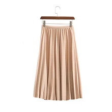 Модные дизайнерские женские плиссированные юбки с высокой талией женские трапециевидные длинные юбки черного цвета Faldas Jupe Femme женская Юбка-миди