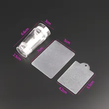 3 pçs prego stamper silicone raspador conjunto polonês alça clara transparente geléia impressão transferência manicure modelo placa arte ferramenta(China)