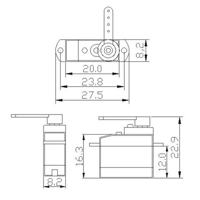 K power P0025 2 5 г/0 8 кг/сек аналоговый Высокоскоростной микро/мини сервопривод без