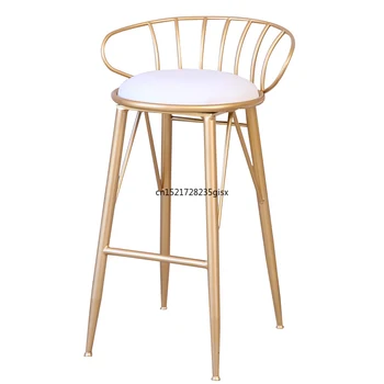 

New Nordic Bar Stool Wrought Iron Bar Chair Gold Home High Stool Modern Dining Chair Metal Wire Bar Chair