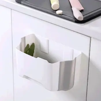 

Folding Waste Bin Kitchen Cabinet Door Car Hanging Trash Can Wall Mounted Trash Can for Bathroom Toilet Waste Storage Bucket New