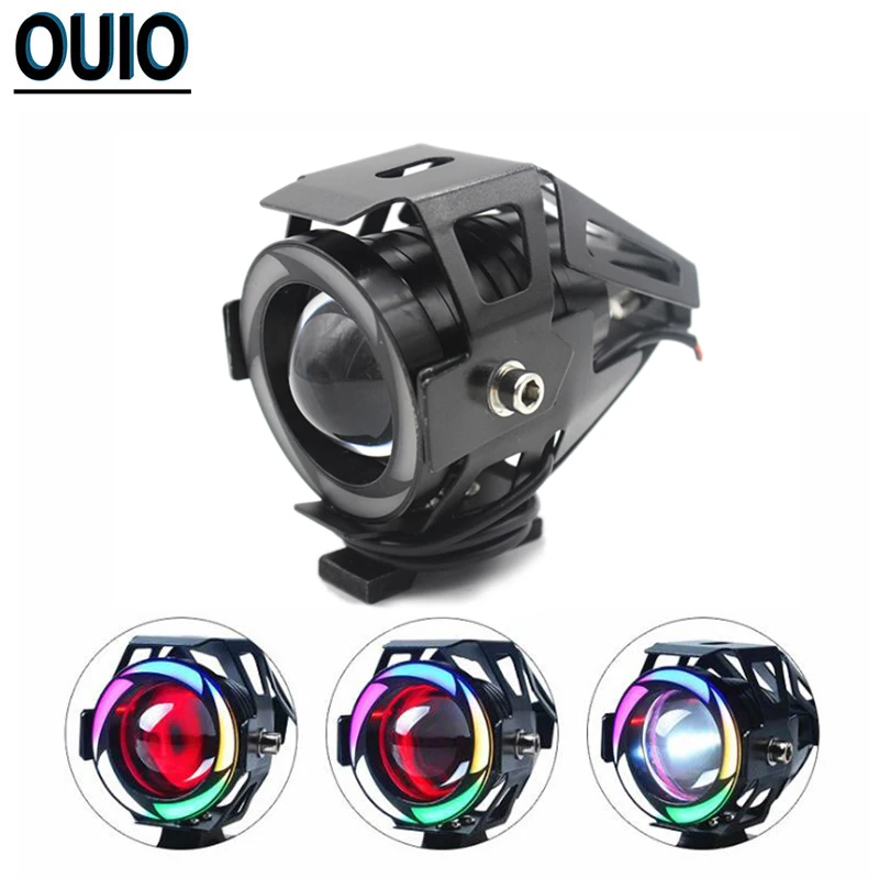 

U7 Motorcycle Headlight 125W 12V Mini Spotlight Angel Bulbs Led Worklight Scooter Motorbike DRL Head LightOffroad Moto Car Lamp