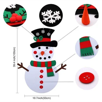 

Christmas DIY Felt Christmas Cartoon Set With Stick-on Door Wall Hanging Decoration Xmas Gift Kids Puzzle Toy
