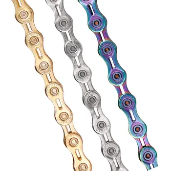 

Deemount Full Nickel Plated 10 Speed Chain Bicycle 116Links 10S X10 MTB Road Bike Chain Strengthened Bridge High Pin Power Chain