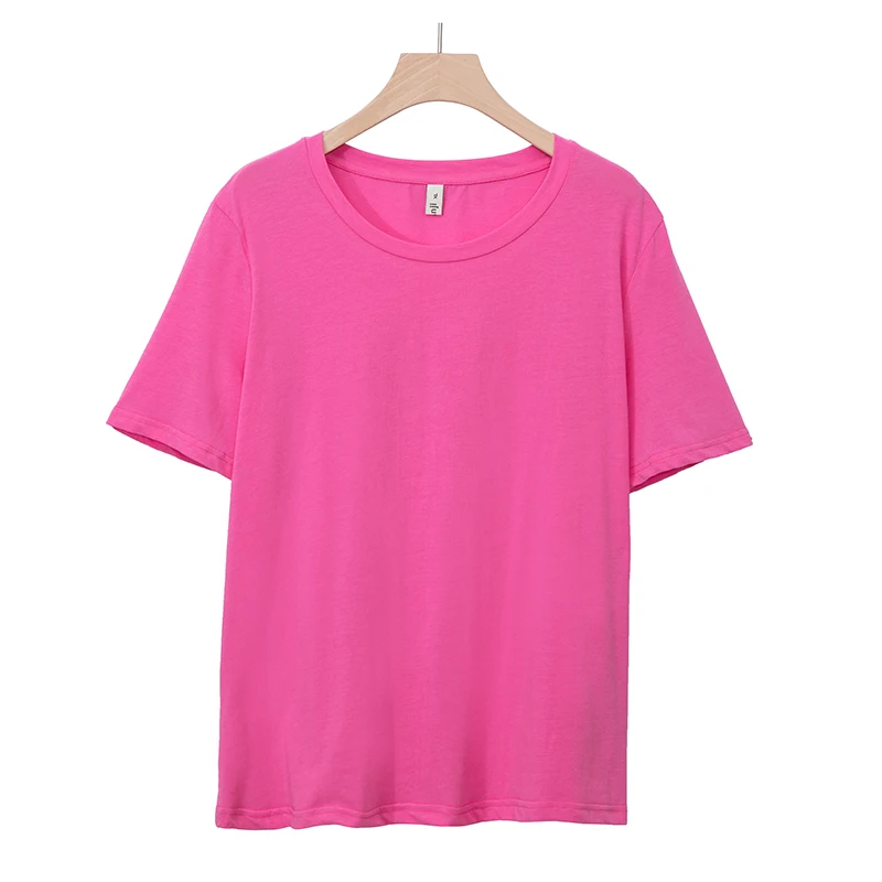 color 36 (1 pc) Летняя женская футболка с круглым вырезом и короткими рукавами для девочек, базовая нательная футболка, 2 шт./3 шт.,, M30146 - Цвет: color 36 (1 pc)