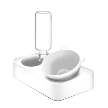 

Dispenser Raised Stand Non Slip Hygienic Stress Free Food Water Cat Dog Double 15 Degree Tilted Automatic Drinking Pet Bowl