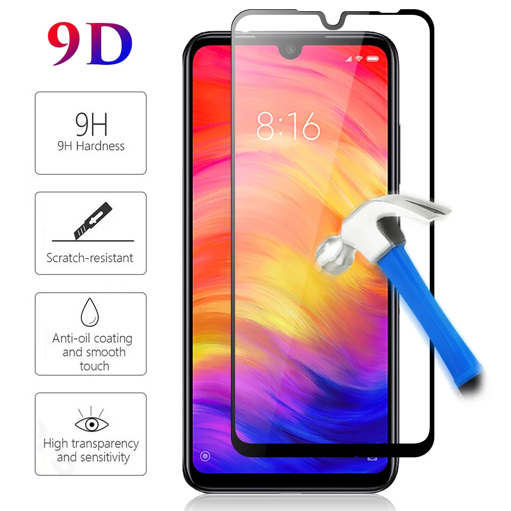 9D Защитное стекло для Xiaomi Redmi 7A 9H полный экран закаленное стекло для Redmi 7 Note 7 Защита экрана Взрывозащищенная пленка