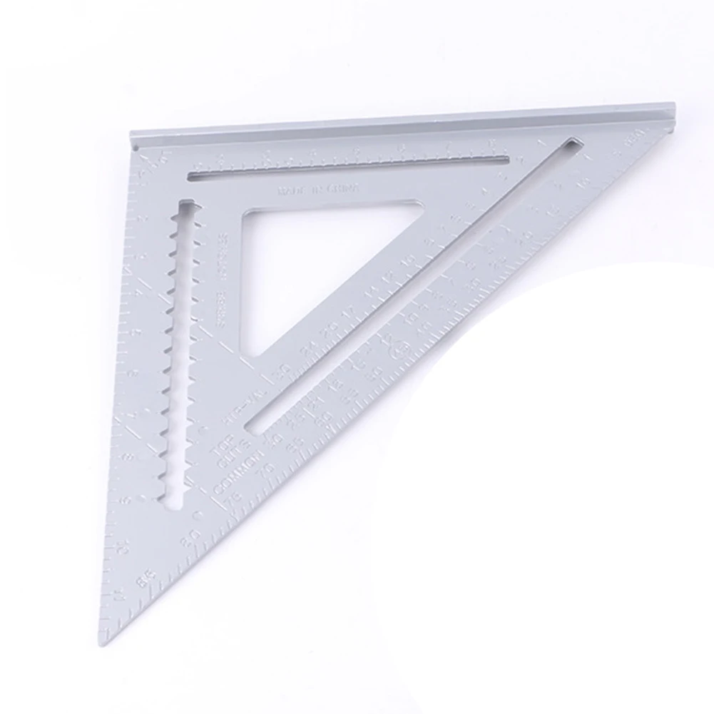 

English System 12" Technology Work Aluminium Alloy Portable Durable Smooth Triangle Ruler Clear Surface Square