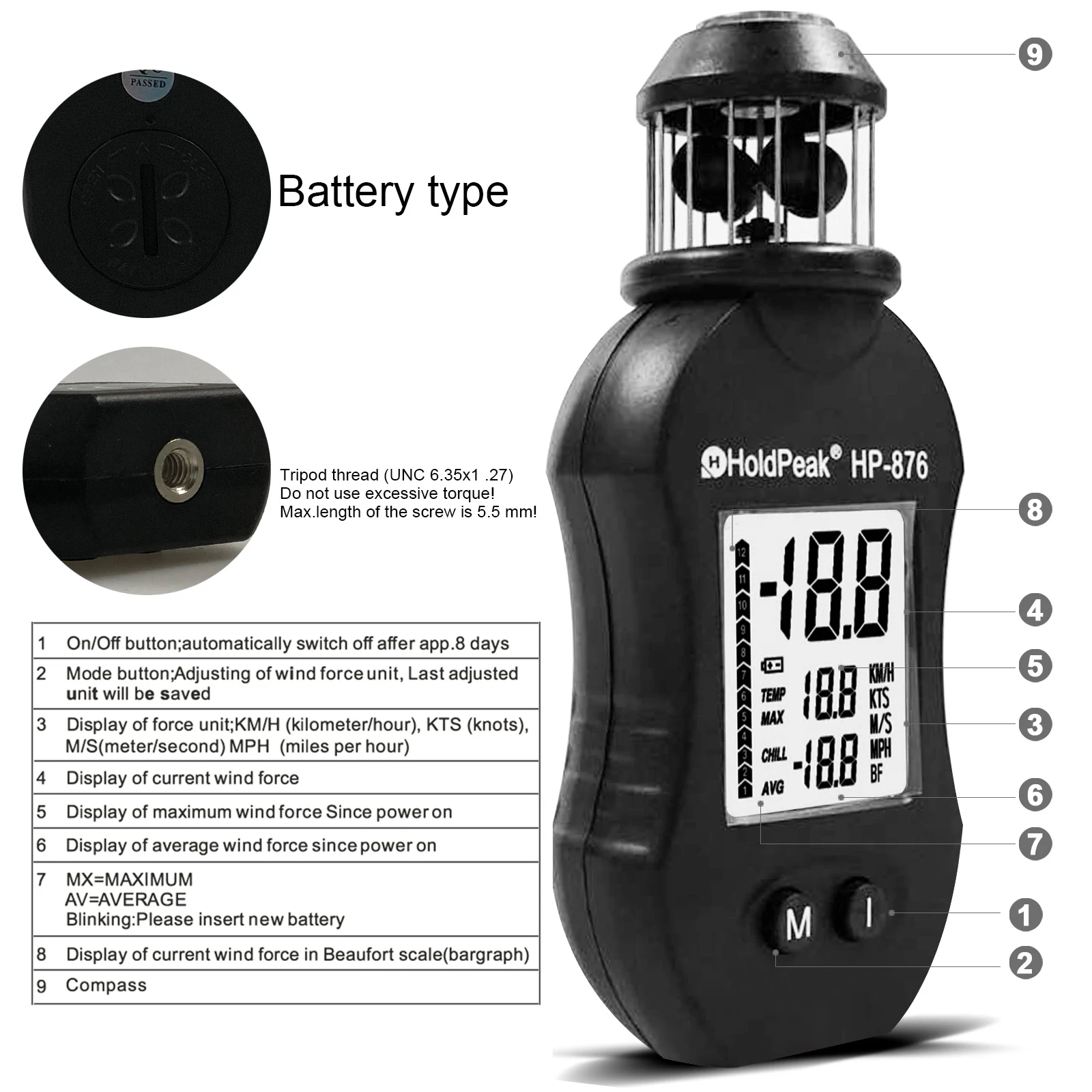 22 New Digital Anemometer Handheld Wind Speed Meter Hp 876 Pocket For Measuring Air Speed For Hvac Vents Boat Sailing Shooting Speed Measuring Instruments Aliexpress