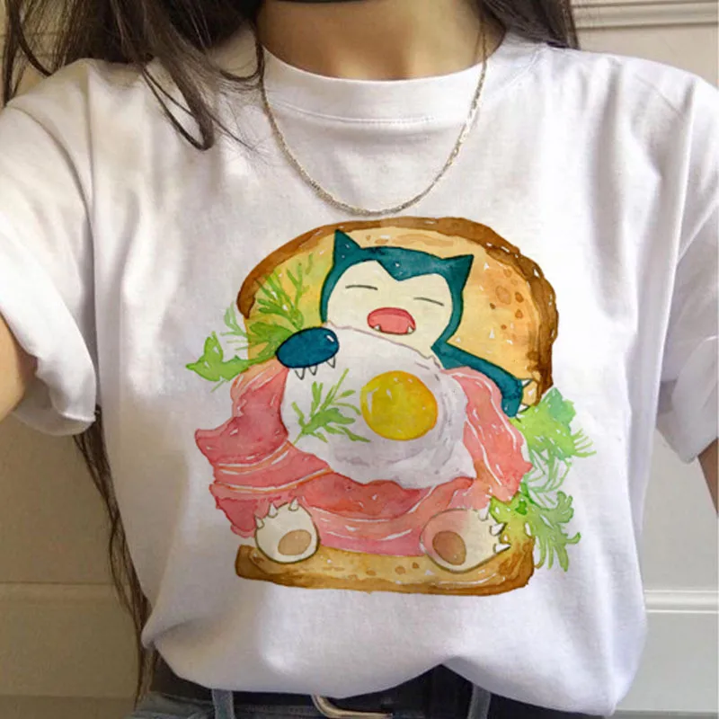Женские футболки в стиле Харадзюку «Покемон го» с забавным рисунком Пикачу, футболка с милым принтом 90 s, модная уличная одежда, женские футболки - Цвет: p2035-18