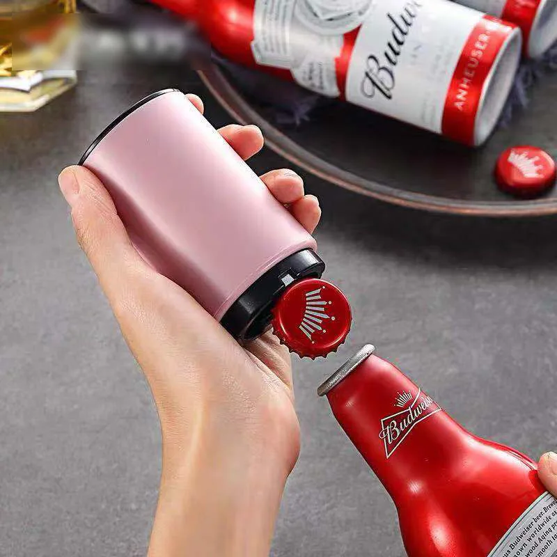 

1Pc Magnetic Automatic Beer Bottle Opener Stainless Steel Push Down Jar Openers Portable Wine Open Tools Kitchen Bar Accessoris