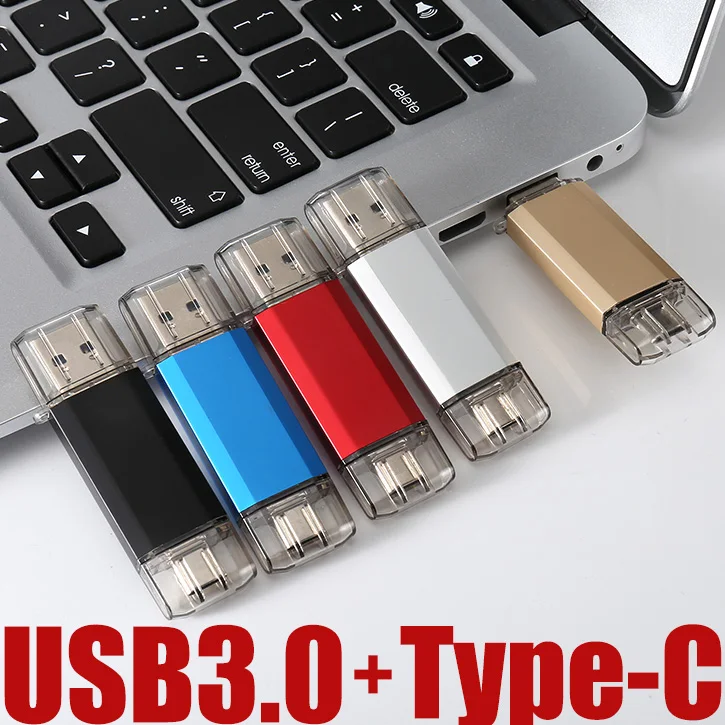 Металлический OTG 2-в-1 Тип-C usb Флеш накопитель 64 ГБ флэш-памяти памяти 8 Гб
