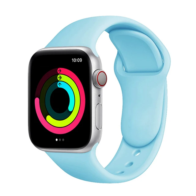 Silicone Strap for Apple Watch Band Series 7 654 321,44/40mm 42/38mm 45/41mm Smartwatch Bracelet Watchband for Apple Watch SE 15