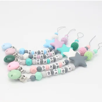 

Newborn Baby Silicone Teether Cartoon Pacifier Clip Chain Baby Pacifier Clips Newborn Pacifier Chain Clip Holder Nipple Feeding