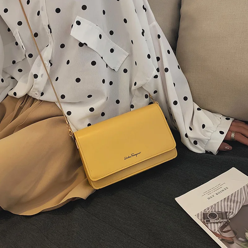 

Small Bag Women's 2019 New Style Korean-style Simple Versatile Bag with Chain-Style Magnetic Snap Shoulder Cross-body Square Sli