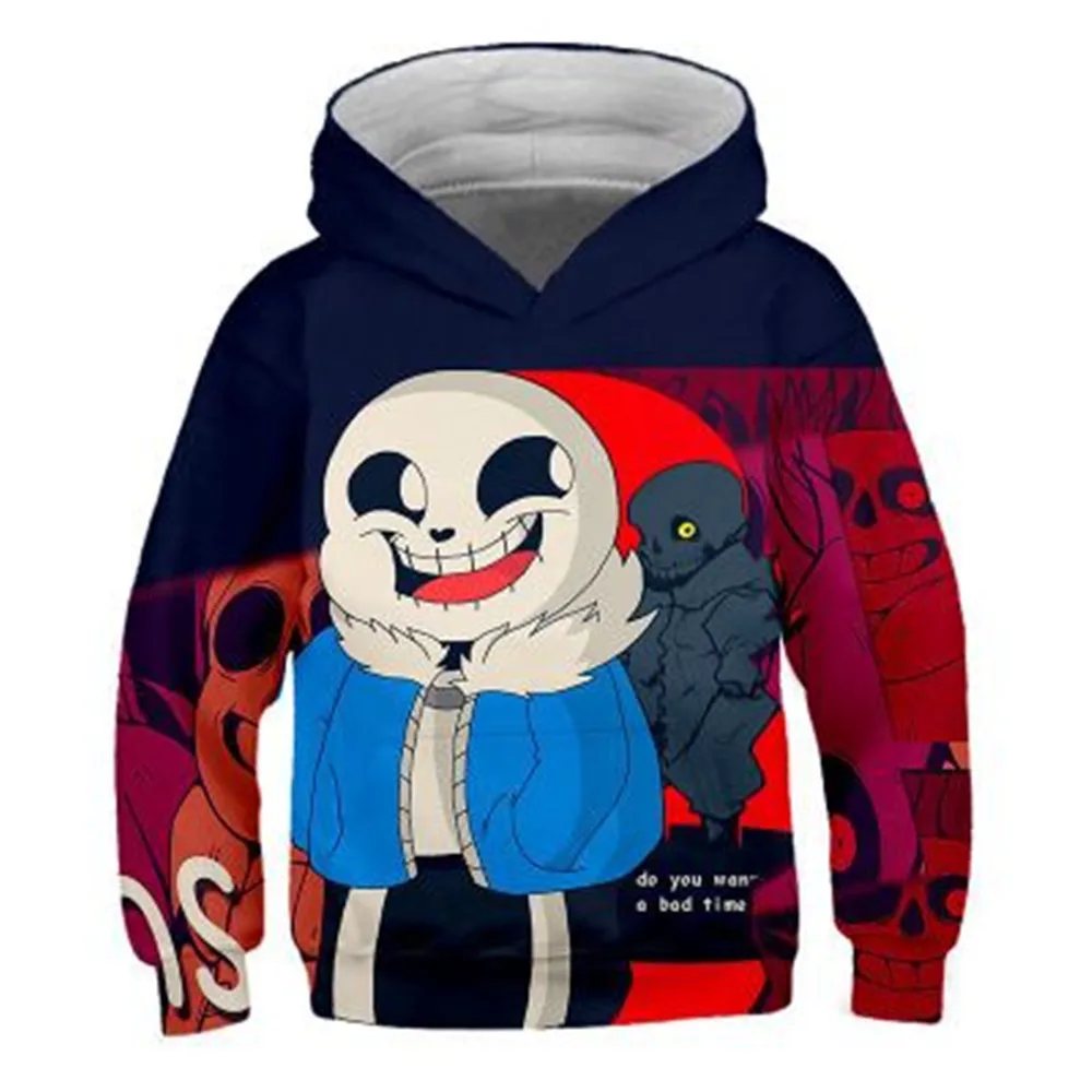 Детские толстовки с 3D принтом для мальчиков и девочек новые худи игры undertale sans