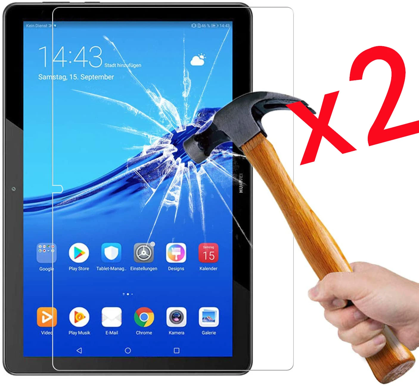 2Pcs Tablet Tempered Glass Screen Protector Cover for Huawei MediaPad T5 10 10.1 Inch HD Full Coverage Protective Film touch screen pen for android