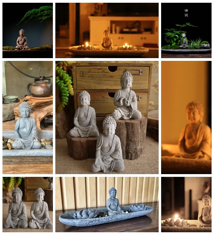 Цемент статуэтка ручной работы дзен медитация аквариум камень ландшафтное