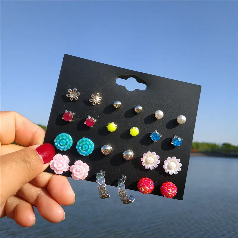 PAPPET Pearl Stud Earrings Simulated Pearl Cute Resin Mermaid Scale Korean Style Studs Earring Set Jewelry Gifts Set For Women /& Girls
