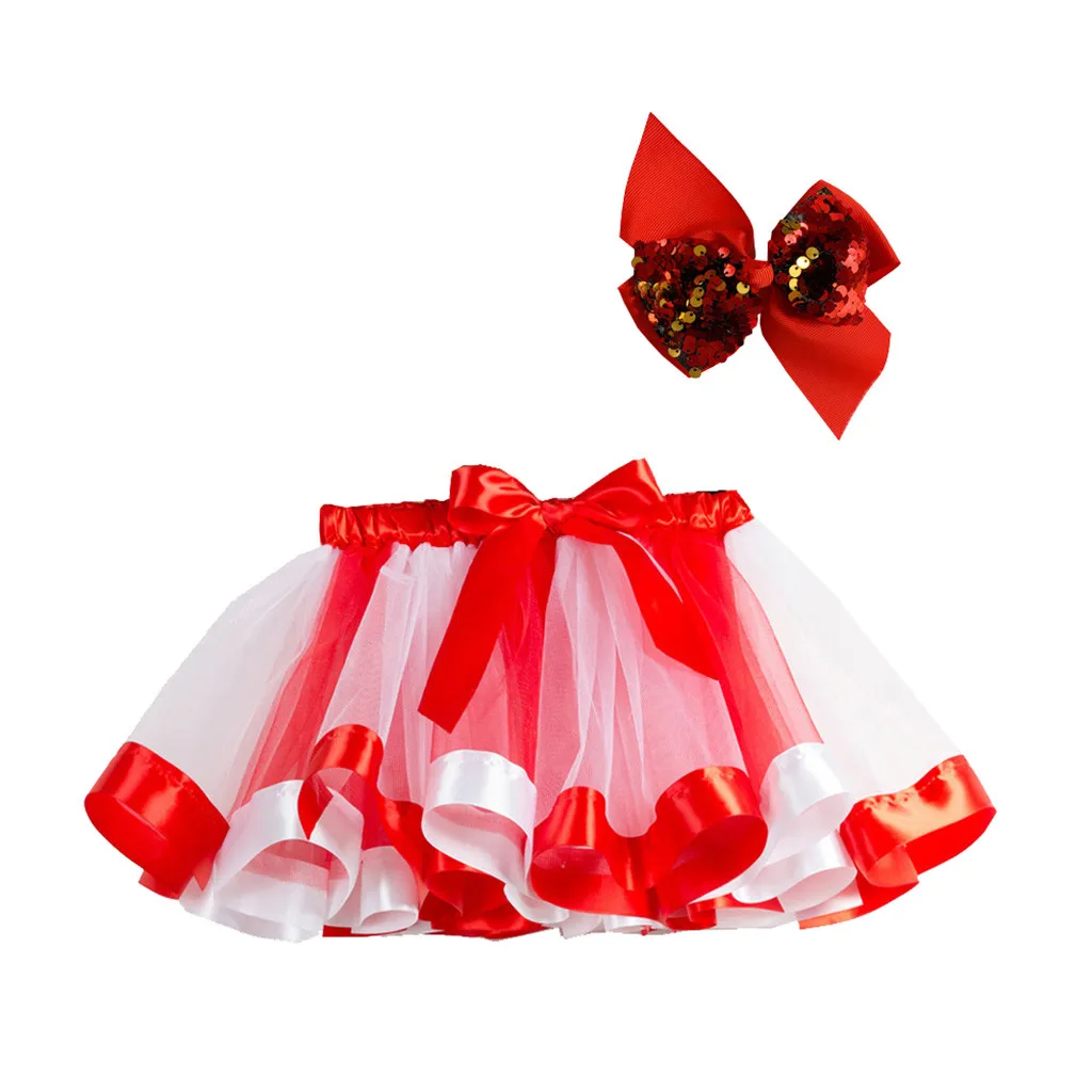 Рождественская одежда для малышей; детская юбка-пачка для девочек на рождественскую вечеринку; танцевальный балетный костюм для малышей; юбка+ заколка с бантом; Ropa Navidad; Одежда для девочек