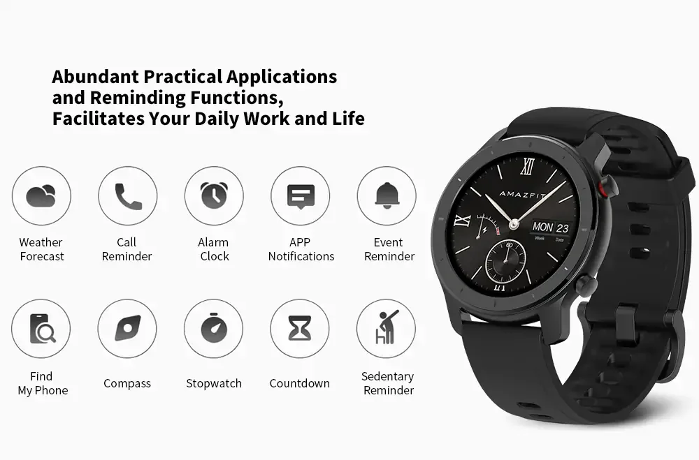 Amazfit GTR 42 мм Смарт часы gps 5ATM водонепроницаемый 24 дня Срок службы батареи 12 спортивный режим Bluetooth AMOLED экран