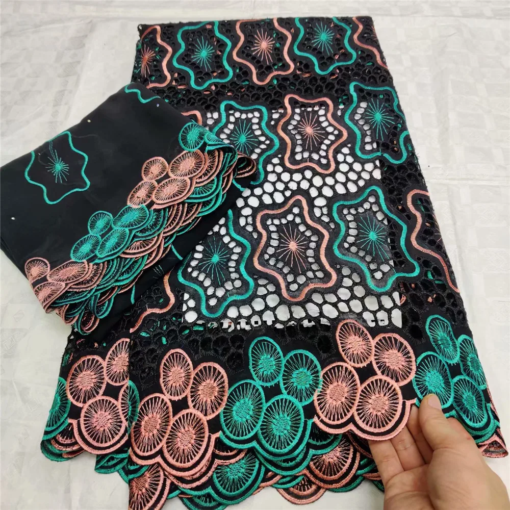 

African Swiss lace voile fabric cotton 100% without holes suitable for men and women shine high quality Wise Choice
