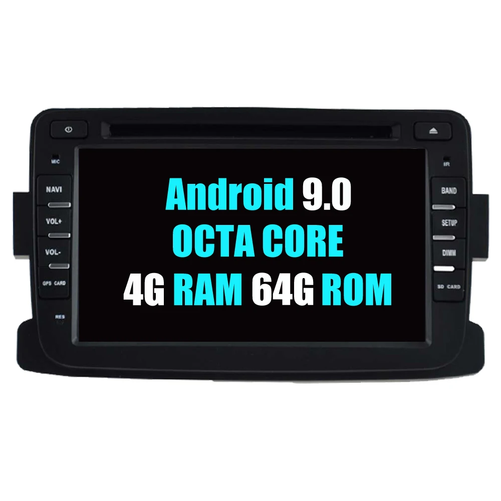 Excellent RoverOne For Renault Duster Logan Dacia Dokker Android 9.0 4G+64G Autoradio Bluetooth GPS DVD Stereo Media Multimedia System 2