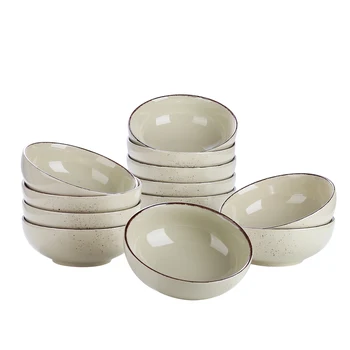 

Vancasso Navia-MS Vintage 4/8/12-Piece 800ML Large Cereal Bowls Set Ceramic Soup/Mixing/Fruit/Noodle/Ramen Restaurant Bowl Set