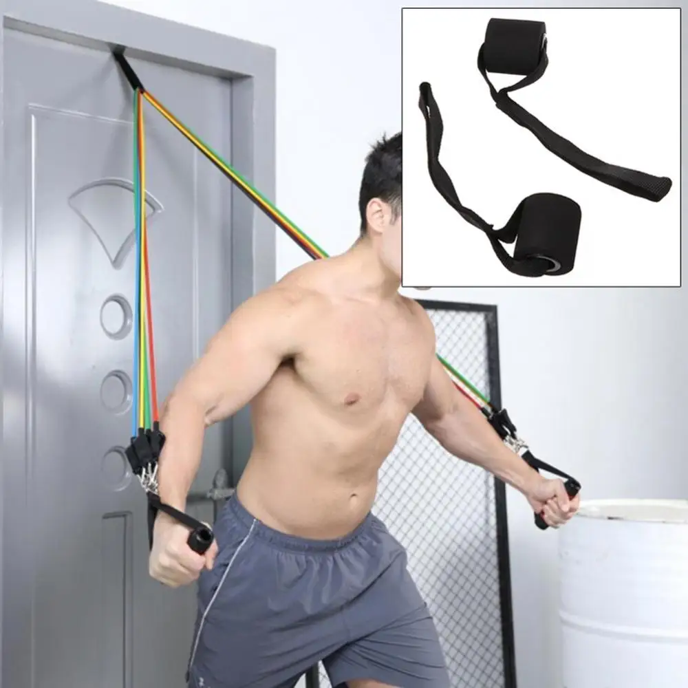Home Fitness Elastic Exercise Training Strap Resistance Bands Over Door Anchor 