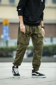 

men baggy fit cargo jogger pants Hip Hop Pencil Trousers Track Streetwear joggers