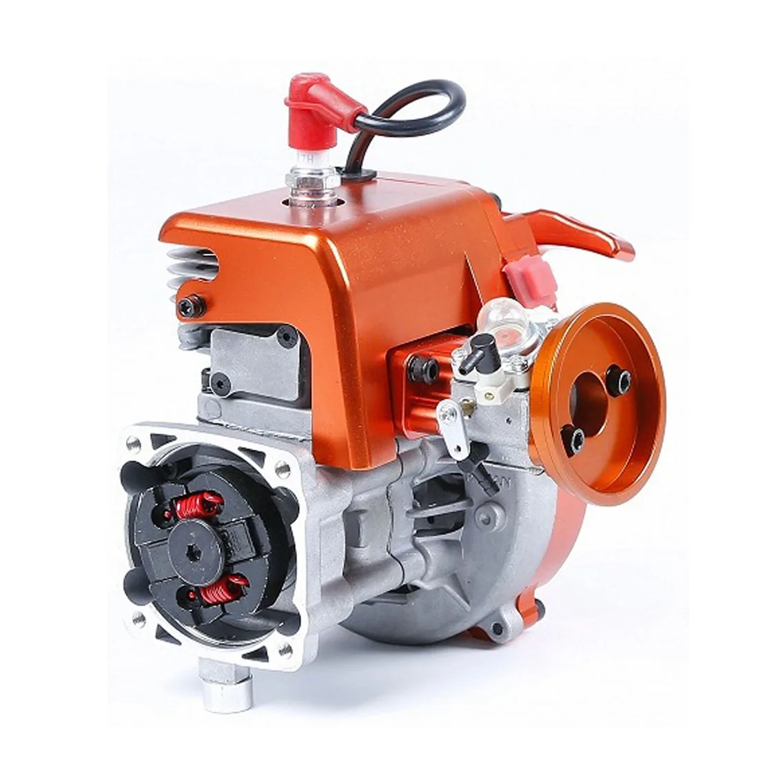 32cc Single-Cylinder Two-Stroke 3.24 Hp Four-Point Fixed Easily Starting Engine For 1/5 Rovan HPI KM BAJA RC Car Orange/Silver 32cc Single-Cylinder Two-Stroke 3.24 Hp Four-Point Fixed Easily Starting Engine For 1/5 Rovan HPI KM BAJA RC Car Orange/Silver