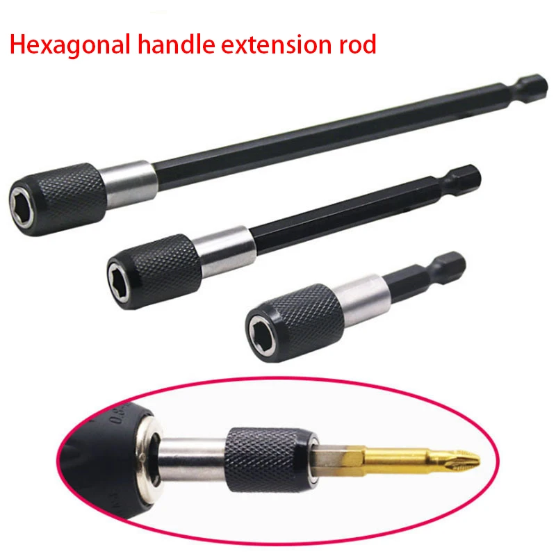 1/4 Inch Hex Shank Quick Release Screwdriver Magnetic Bit Holder with Adjustable Collar Extension Bar 60mm 100mm 150mm Tools hi spec 126pc 1 4 drive socket set metric auto repair hand tool set with quick release ratchet socket wrench screwdriver bit set