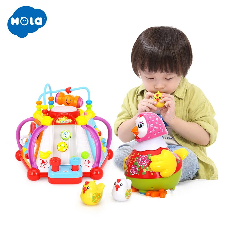 

HOLA 806 and 6102 Baby Toys Musical Activity Cube Toy Learning Educational Game Play Center Toy with Lights & Sounds Toys