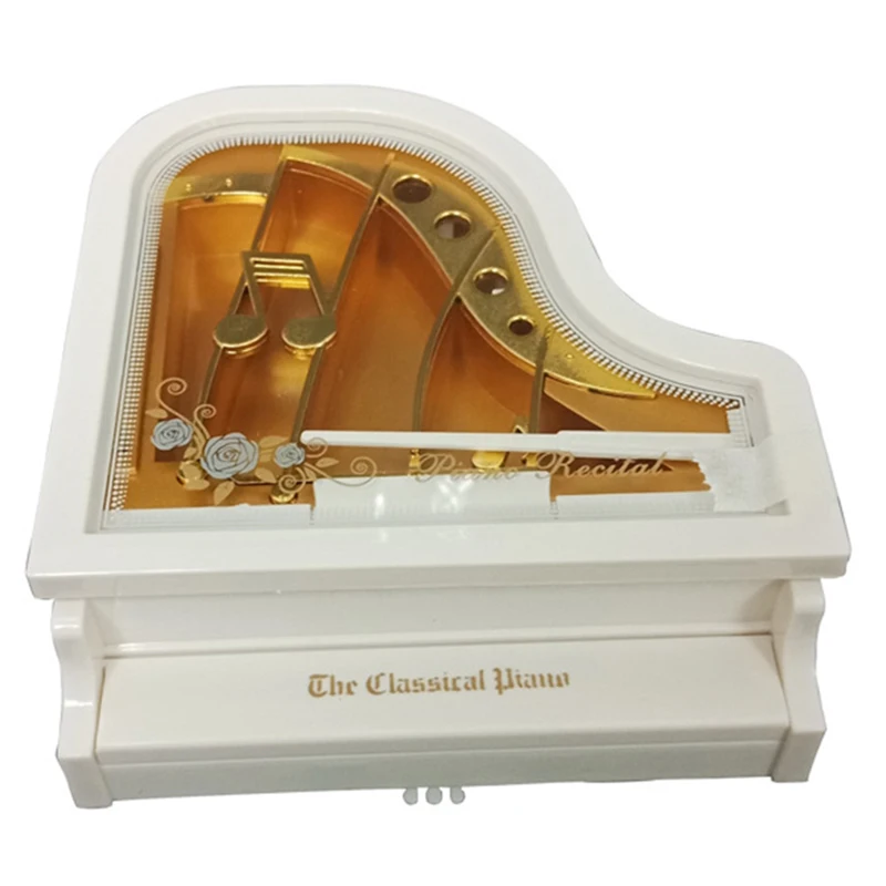 Vintage Music Box Melody Piano Shaped Wedding Home Decoration Ornament Gift Toy 