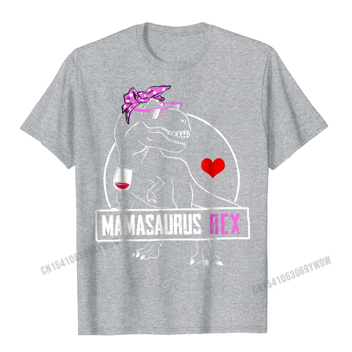 Casual Tops T Shirt Classic Round Collar Normal Short Sleeve Pure Cotton Young Tshirts Europe Tops Shirt Wholesale Mamasaurus T-Shirt Funny Mama Dinosaur Women Mom Gift__1154 grey