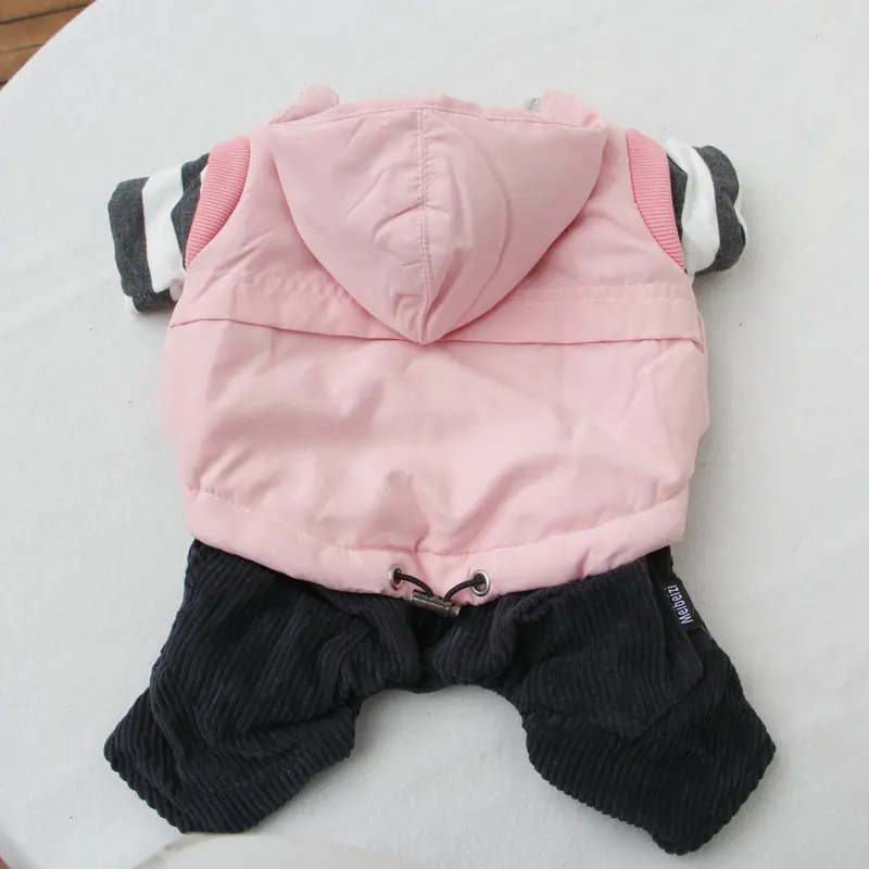 Pet Clothes for Autumn and Winter Thickened Quilted Cotton Cloth Dog Supplies Ubranko Dla Kota Pink Coat | Дом и сад