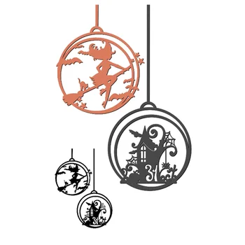 

Kokorosa Halloween Cutting Dies Witch Town Metal Dies Die Scrapbooking Album Card Making Embossing Stencil Diecuts