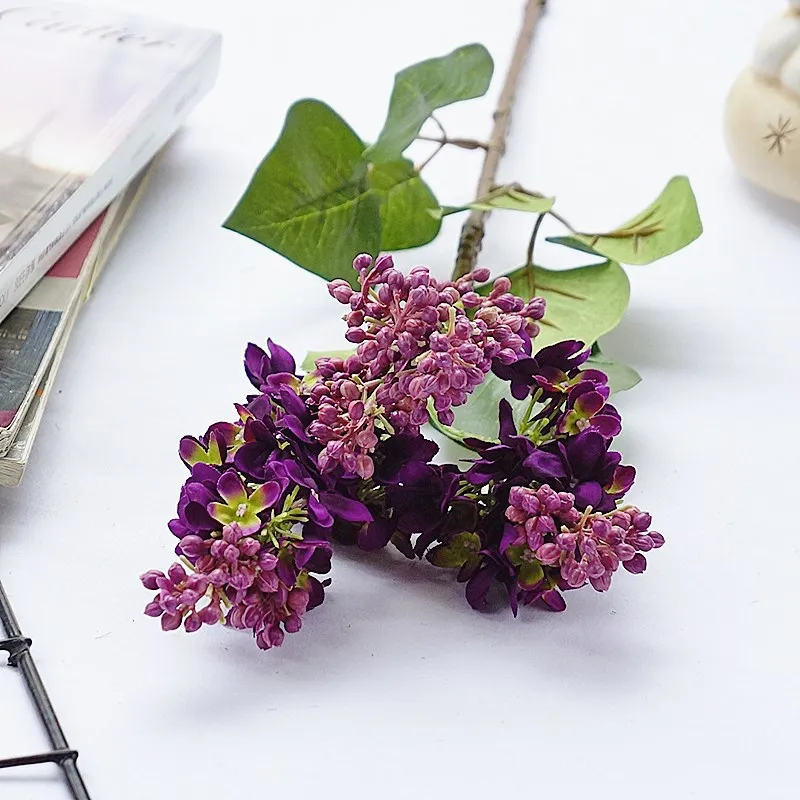  JAROWN Artificial Flowers Silk Lilac Fake Flowers Home Decoration Accessories Wedding Party Bride Bouquet DIY Material Flores (30)